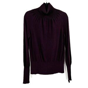 PHILIPPE ADEC Plum Purple Silk Cashmere Turtleneck Pullover Sweater Size Large